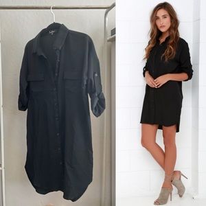 Lulu’s black button up shirt dress